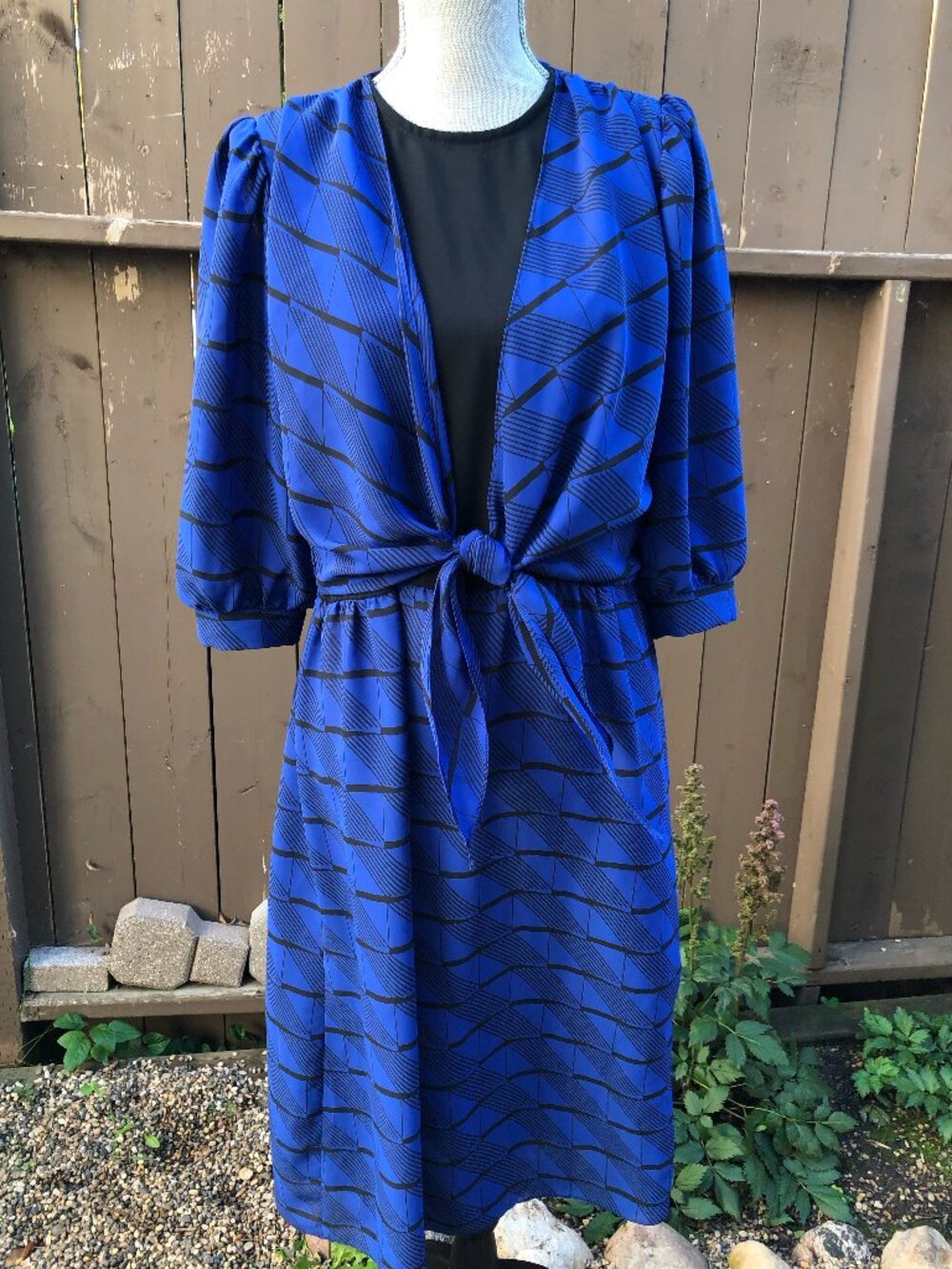70s Vintage Flowy Les Mode Marsi Wrap Midi Dress